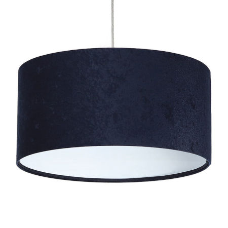 Tmavě modro-bílá lampa se stínidlem ve tvaru válce, velurová LOBELIA