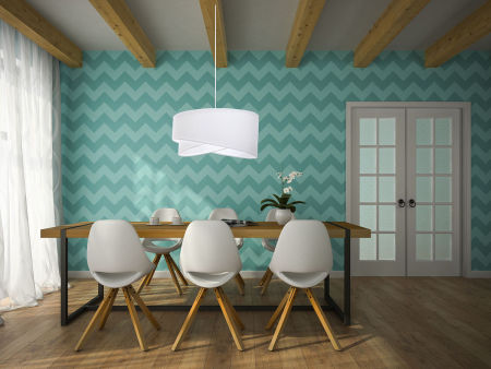 Bílé závěsné svítidlo s velurovým, asymetrickým stínidlem CANDY