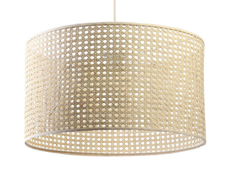Přírodní závěsná lampa s ratanovým, válcovým boho stínidlem ROTANG