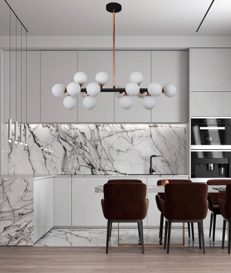 Exkluzivní lustr v černé a zlaté barvě PETRICA, stínítka z bílého skla