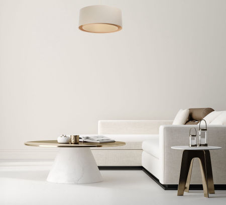 Krémové závěsné svítidlo se lněnými stínidly ve tvaru válce, BOHO styl - VIVIENNE