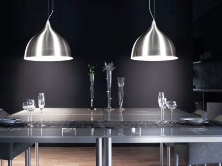 Závěsná lampa VITTORIO stříbrná kovová loftová