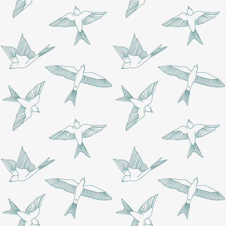 Tapeta s tyrkysovými létajícími ptáky ve stylu BOHO na šedém pozadí