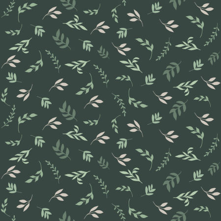 Tmavě zelená severská tapeta s drobnými lístky, jemnými větvičkami, křehkými rostlinami
