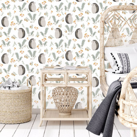 Tapeta Pan Ježek na procházce lesem - do dětského pokoje