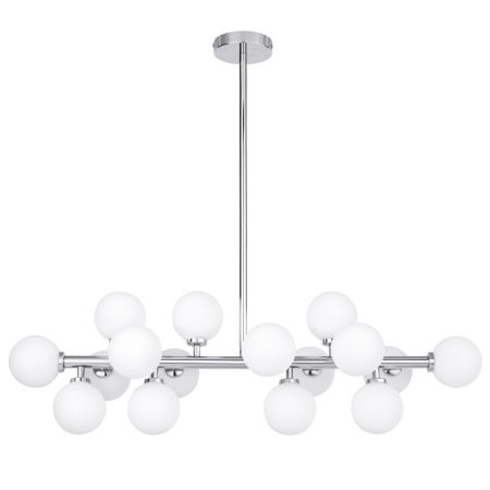 Designová horizontální závěsná lampa PETRICA chrom, stínidla koule