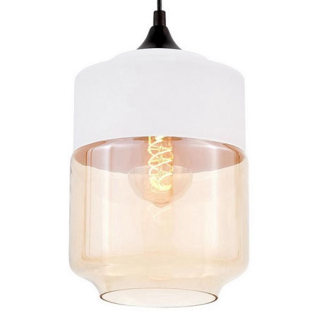 Bílá průhledná závěsná lampa ASTILA skleněná loftová nastavitelná