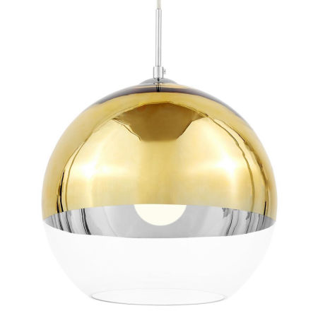 Glamour závěsná lampa VERONI zlatá průhledná skleněná koule