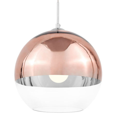 Stropní lampa, lustr VERONI moderní skleněné stínidlo koule růžové zlato rose gold