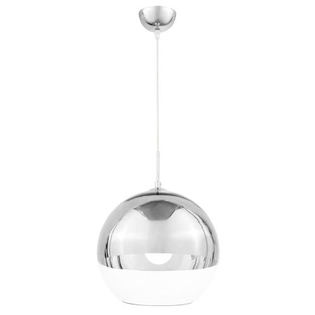 Moderní visací lampa VERONI skleněná koule stříbrná průhledná