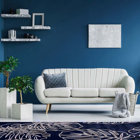 Tmavý exkluzivní koberec Monstery Leaves se zlatou výšivkou ve tvaru listů monstery