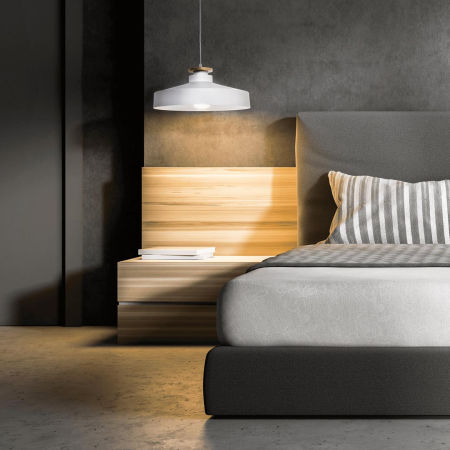 Bílá loftová, industriální lampa, lustr LUDOR moderní minimalistická módní