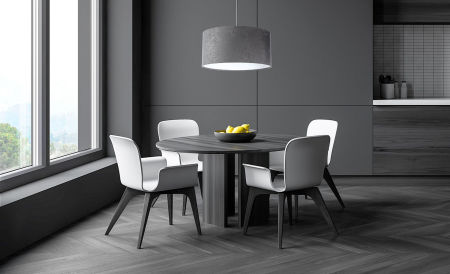 Tmavě šedé závěsné svítidlo s velurovým stínidlem ve tvaru válce s bílým vnitřkem GRAFIT