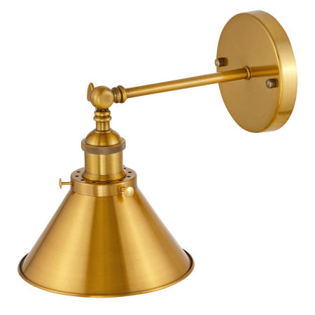 Mosazná nástěnná industrialní průmyslová lampa GUBI W1 dekorativní kovové stínidlo zlatá mosaz