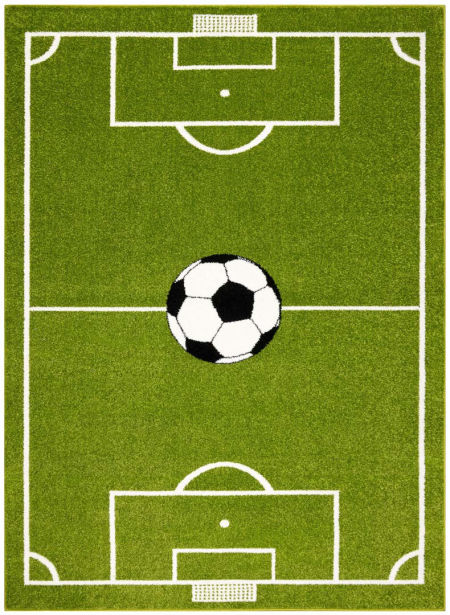 Chlapecký koberec: travnaté fotbalové hřiště, fotbal, zelený/bílý/černý - MUNDIAL