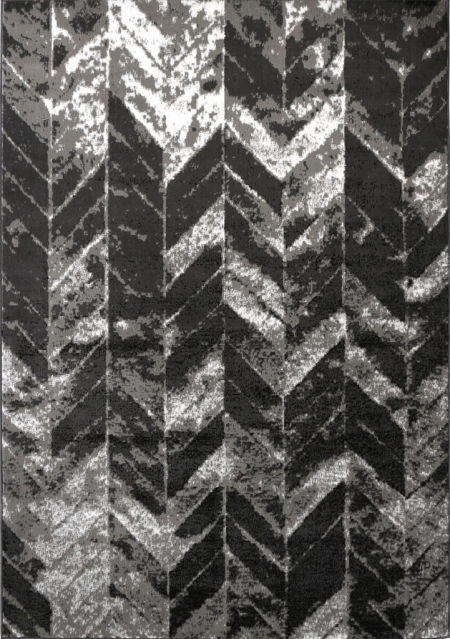 Moderní tmavě šedý koberec Almas 26, imitace opotřebení, do pokoje, vzor rybí kost