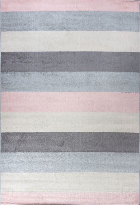 Barevný pruhovaný koberec pro dívku Pearl Waves 10 růžové a šedé pruhy