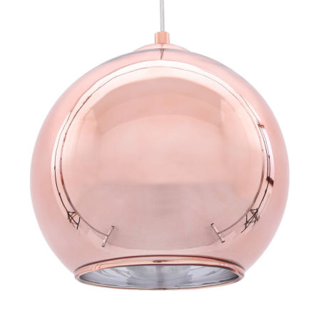 Moderní polokulatá závěsná lampa LOBOS růžové zlato skleněná