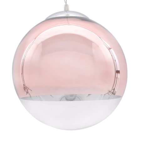 Závěsný lustr IBIZA skleněná koule růžové zlato rose gold transparentní