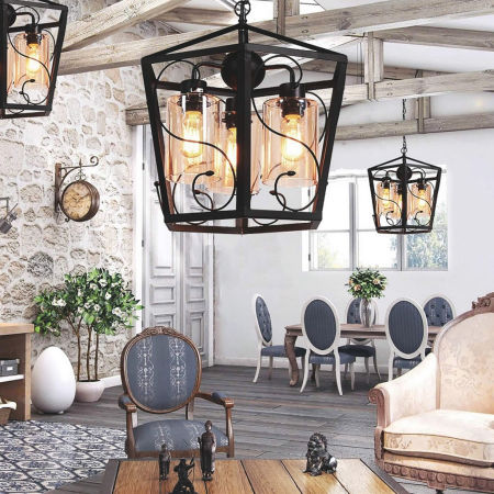 Moderní závěsná lampa SPARETTA na řetízku, černá, kovová, loft