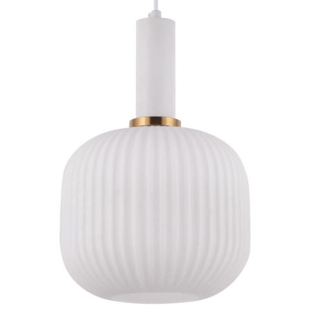 Bílé svítidlo GATO lampa se skleněným industriálním stínidlem