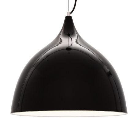 Moderní černá závěsná lampa VITTORIO kovová lesklá