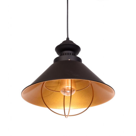 Černé kovové stropní svítidlo KUGAR, loftové industriální, kónické stínidlo