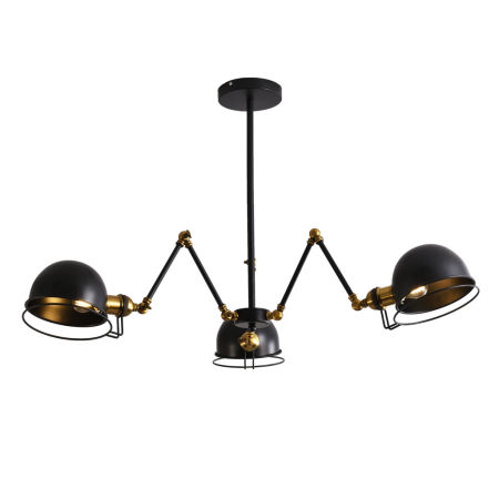 Trojité stropní svítidlo VALMONTI W3 z černého kovu, moderní