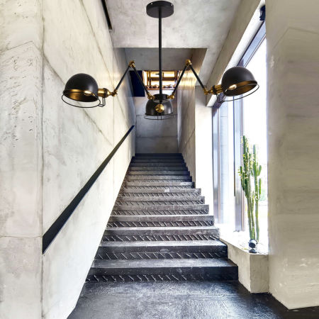 Trojité stropní svítidlo VALMONTI W3 z černého kovu, moderní