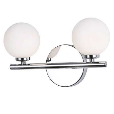 Dvojitá chromová nástěnná lampa MARSIADA s bílými moderními stínítky