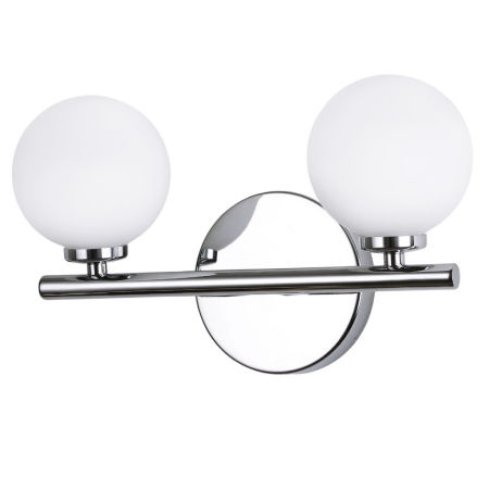 Dvojitá chromová nástěnná lampa MARSIADA s bílými moderními stínítky