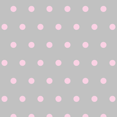 Šedá puntíkovaná tapeta do bytu s růžovými puntíky, tečky 5 cm