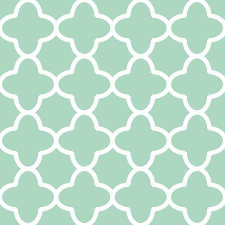 Mátová tapeta s bílým marockým, orientálním vzorem