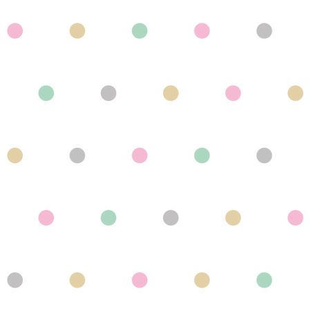 Tapeta s barevnými pastelovými puntíky, tečkami, polka dot 5 cm