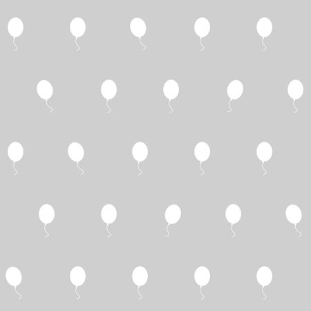 Šedá tapeta s bílými balónky