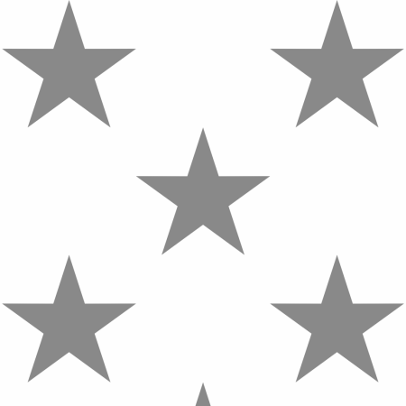 Bílá tapeta s šedými velkými hvězdami velikosti 33 cm