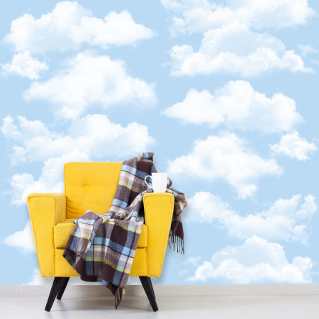 Světle modrá tapeta s bílými mraky, oblaky