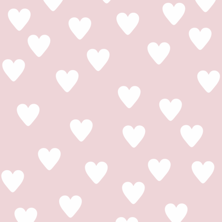 Tapeta pastelově prášková růžová s bílými srdci velikosti 10 cm