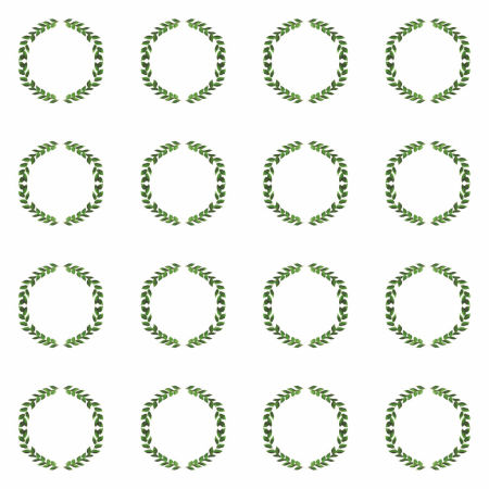 Bílá tapeta se zelenými věnci boho listy větvičky