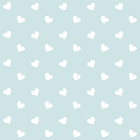 Stylová mátová tapeta do dětského pokoje s 5 cm bílými srdíčky