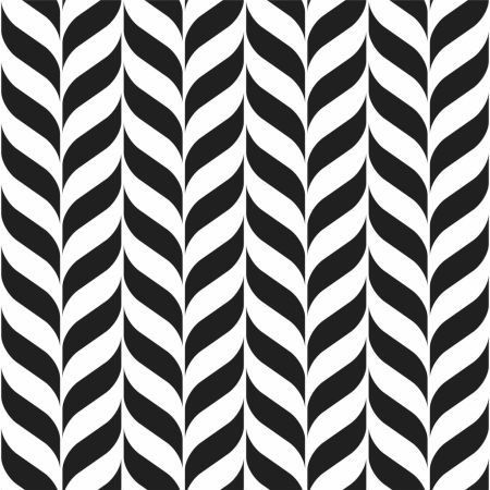 Černo-bílá tapeta se vzorem rybí kosti, listový, zebra, moderní styl