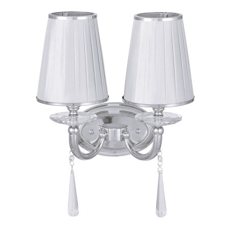 Chromovaná bílá nástěnná lampa FABIONE W2 dvojitá, kovová