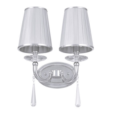 Chromovaná bílá nástěnná lampa FABIONE W2 dvojitá, kovová