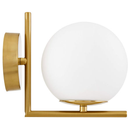 Designové mosazné nástěnné svítidlo SORENTO elegantní bílé skleněné stínidlo koule