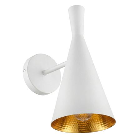 Moderní bílá nástěnná lampa FOGGI W1 zlatý vnitřek, vertikální lampička