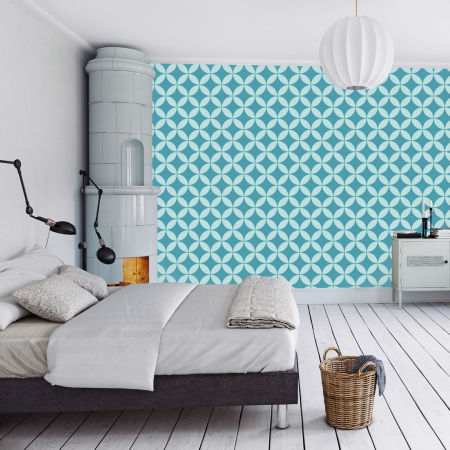 Orientální tapeta s tyrkysovým marockým retro vzorem