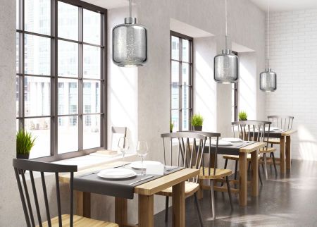 Stříbrné stropní svítidlo ALACOSMO chromované skleněné moderní