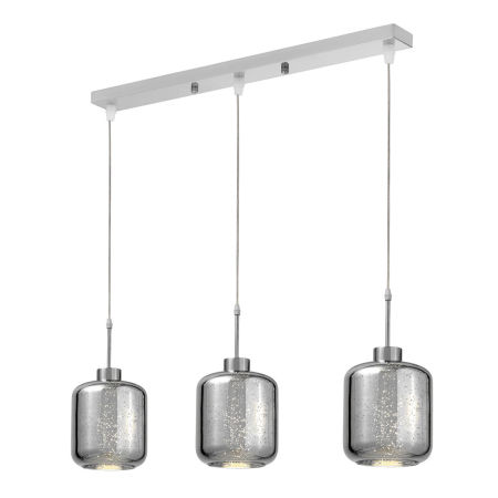 Skleněný chromovaný trojitý lustr ALACOSMO, moderní svítidlo