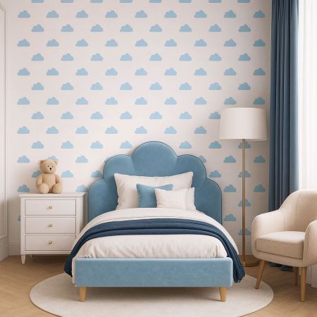 Modro-bílá tapeta s mraky