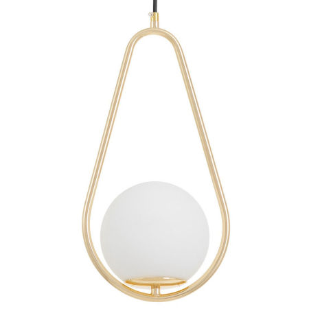 Zlatá moderní závěsná lampa s kulatým stínidlem, kovový rám, francouzské zlato - VERO 1C